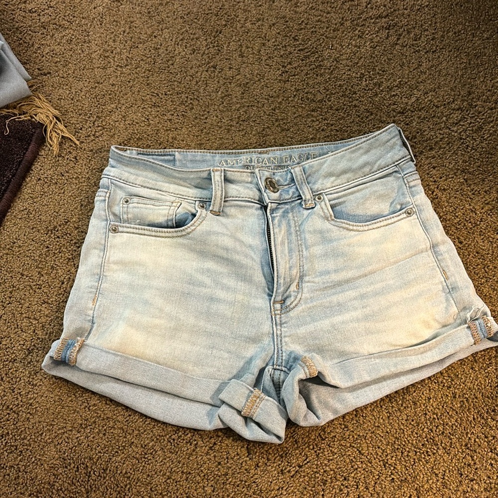 American eagle next level stretch, light wash shorts